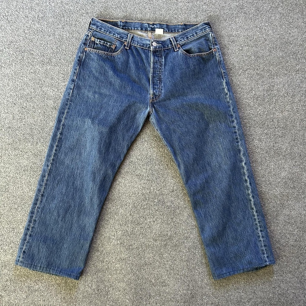 Levis 501 Jeans Men 38x27 Blue Denim Straight Button Fly Vintage Paper Tag